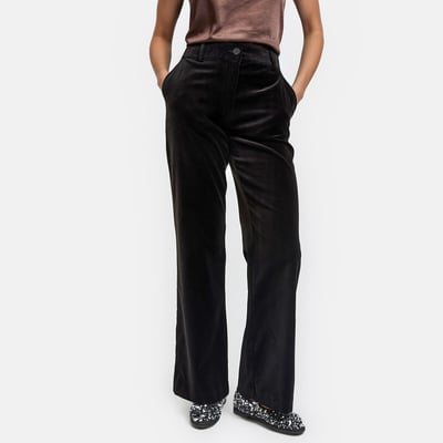 Pantalon flare en velours lisse, Signature, DONATIEN LA REDOUTE COLLECTIONS
