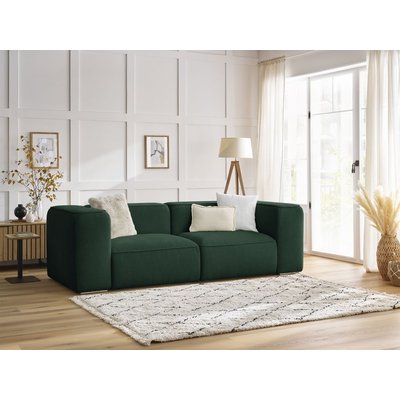 Canapé droit fixe 2 places en tissu texturé, ZEPHYR BOBOCHIC