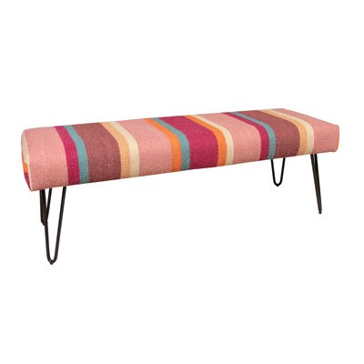 Banc en tissu coloré et pieds en métal NOW'S HOME