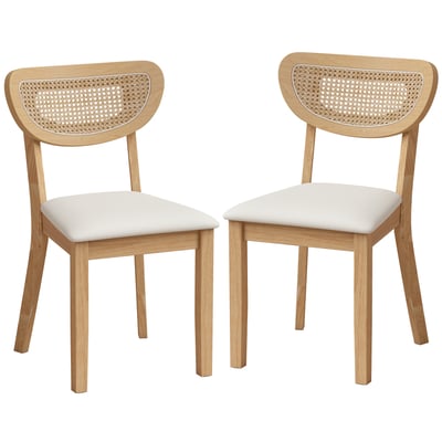 Chaise de salle à manger Tissu aspect lin HOMCOM