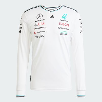 Maillot pilote manches longues blanc authentique Mercedes - AMG Petronas Formula One Team adidas Performance