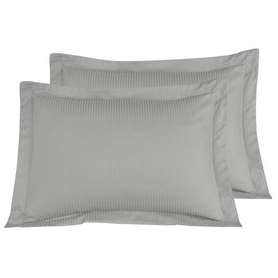 Lot de 2 taies d'oreiller rayées en satin de coton 120 fils VERSALUXE SENSEI MAISON