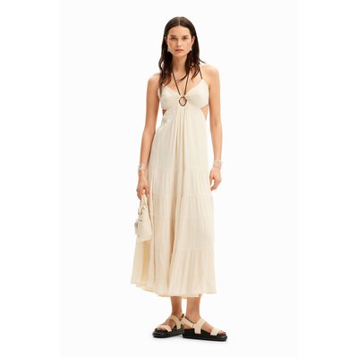Desigual - Robe longue bretelles découpe DESIGUAL