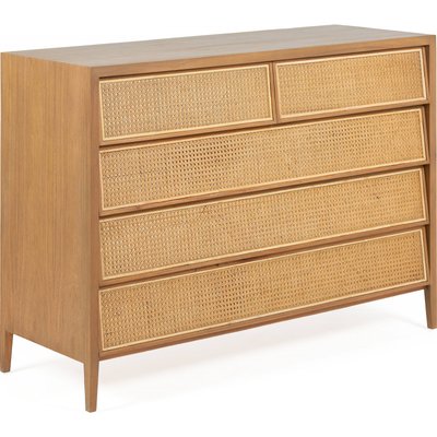 Chiffonnier en bois de cèdre et rotin RECOLLECTION