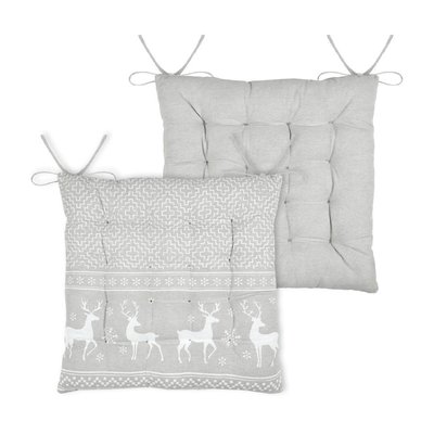 Galette de chaise cerf style montagne en coton LOVELY CASA