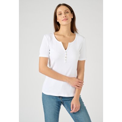 Tee-shirt avec jeux de fines côtes pur coton DAMART