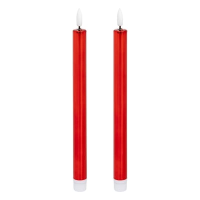 Lot de 2 bougies LED bâton métal rouge FEERIC LIGHTS & CHRISTMAS