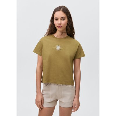 T-shirt coton message brodé MANGO TEEN