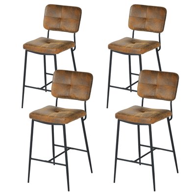 Lot de 4 tabouret de bar rétro vintage,INDEPENDENCE MEUBLES COSY