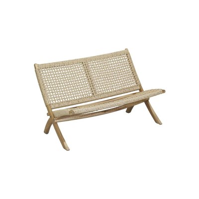 Banc pliant en teck et rotin synthétique beige BAIA Baia AUBRY GASPARD