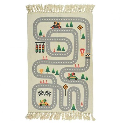 Tapis enfant circuit voiture avec franges WADIGA