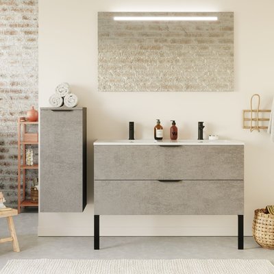 Meuble salle de bain double vasque 2 tiroirs - VENICE HOMIFAB