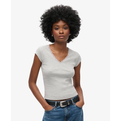 Haut à col V avec liseré en dentelle Athletic Essentials SUPERDRY