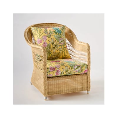 Fauteuil en résine BIARRITZ CHATAIGNE chenille gris KOK