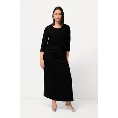 Robe maxi, drapé, œillet fantaisie, col rond ULLA POPKEN