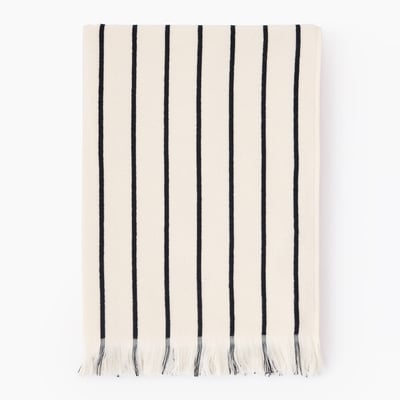 Drap de plage jacquard fines rayures, 100x180cm, 100% coton bio MONOPRIX