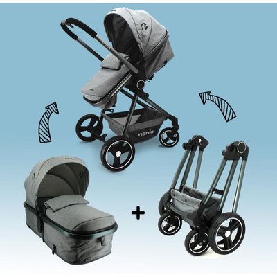 Poussette duo Giula Gris Chiné NANIA