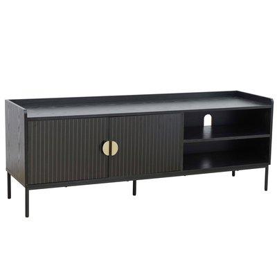 Meuble TV en acier et MDF décor mélaminé 150 cm, DAKOTA OVIALA