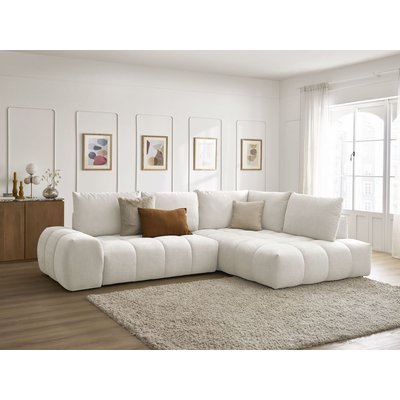 Canapé d'angle convertible 3 places en tissu texturé, EVEREST BOBOCHIC