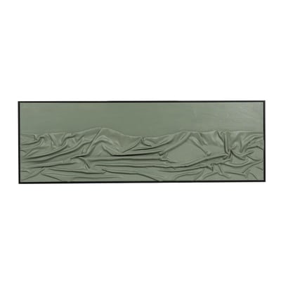 Toile drapée en relief kaki cadre noir 50x150 cm AMADEUS