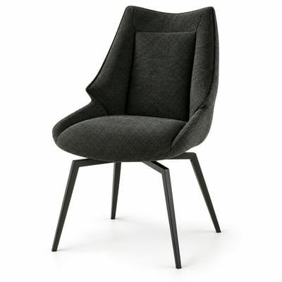 Chaise design tissu microfibre anthracite (lot de 2) IENA PIER IMPORT
