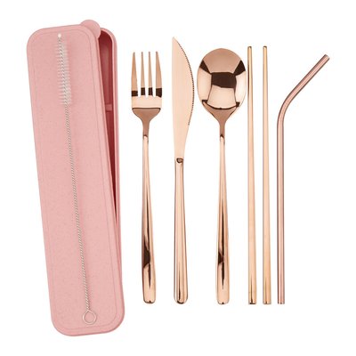 6-Piece Rose Gold Cutlery Set with Box SO'HOME