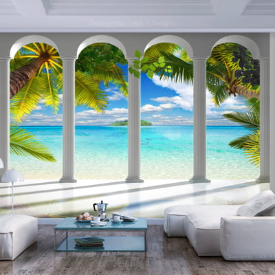 Papier peint intissé panoramique Paysage Sea behind Columns EDEN