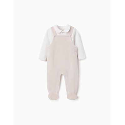 Ensemble body en coton + salopette en velours ZIPPY