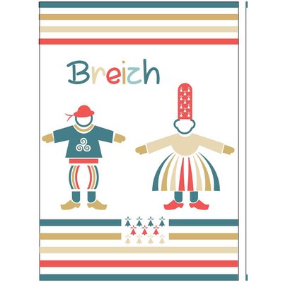 Lot de torchons imprimés en coton, Kenavo Couple C DESIGN HOME TEXTILE