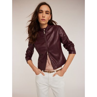 Blouson en tissu enduit de couleur unie avec doublure ton sur ton MOTIVI