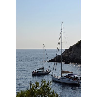 Tableau Mural Bateau Couché De Soleil Calanques MER CEANOTHE