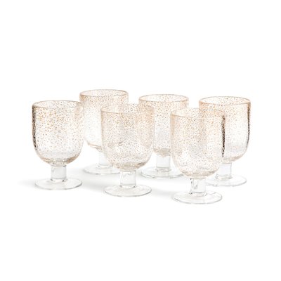 6er-Set Gläser mit Fuss Paljett, Blasen- und Glanzglas LA REDOUTE INTERIEURS