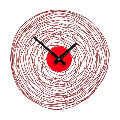38cm Red Metal Swirl Wall Clock SO'HOME