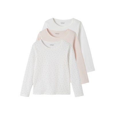 Lot de 3 T-shirts manches longues fantaisie BASICS VERTBAUDET