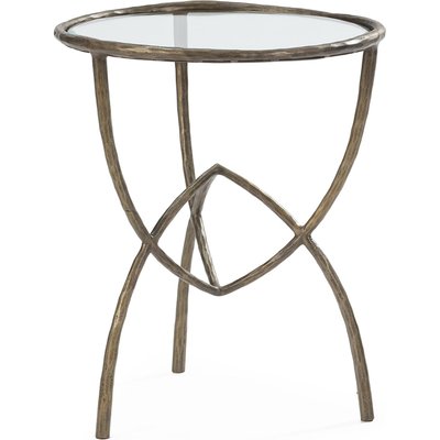 Table d'appoint verre et métal doré antique élégance intemporelle RECOLLECTION