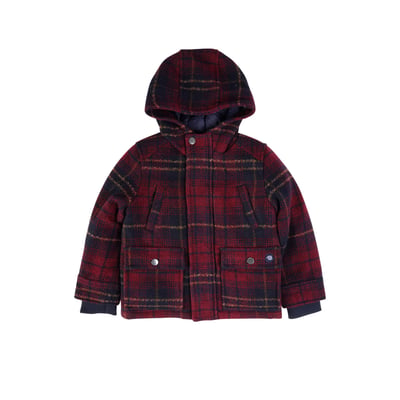 Duffle-coat à carreaux en drap de laine KIDS ARMOR-LUX
