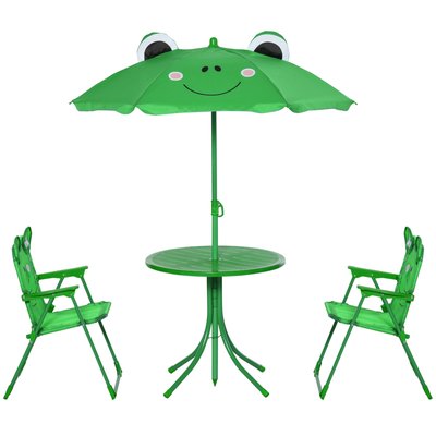 Ensemble salon de jardin enfant 4 pièces design grenouille OUTSUNNY