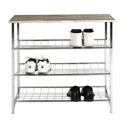 Etagère à chaussures 3 étages avec plateau TERRE DE NUIT