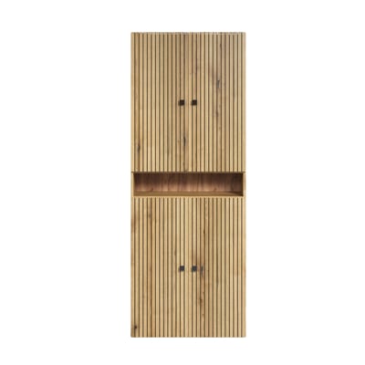 Double colonne de salle de bain rainurée 4 portes et 1 niche L70 cm -PUREBLISS CALICOSY