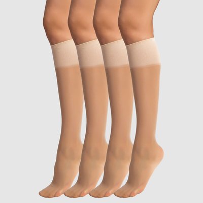 Set van 4 paar kniekousen Beauty Resist 20 deniers DIM