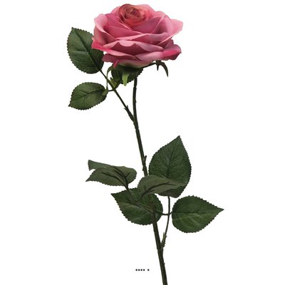 Rose factice Paris H64cm tête D9cm 12 feuille ARTIFICIELLES