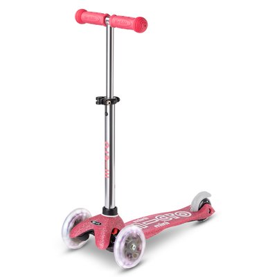 Trottinette enfant Mini Micro Deluxe Glitter Rose LED MICRO MOBILITY