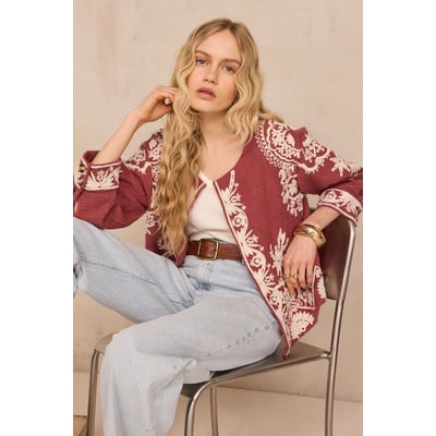 Veste brodée à manches longues en coton VALMA Maison 123