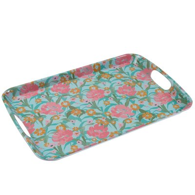 Plateau de service multicolore fleuri 46x31x3cm WADIGA