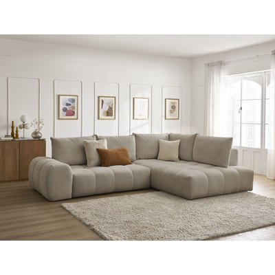 Canapé d'angle convertible 3 places en tissu chiné, EVEREST BOBOCHIC