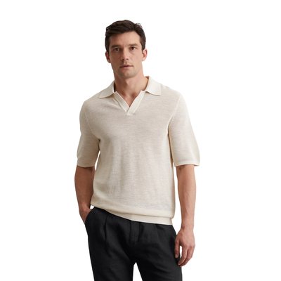 Polo en tricot régulier en coton bio et en lin MARC O'POLO