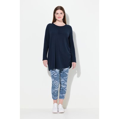 T-shirt long en coton bio, avec drapé ULLA POPKEN