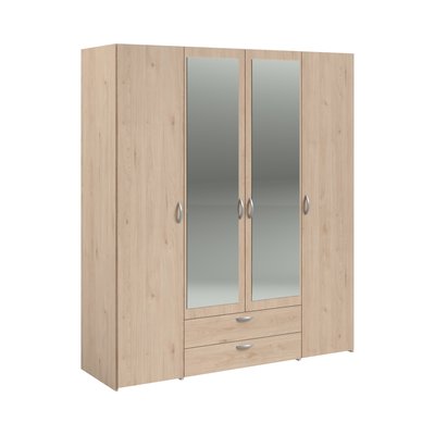 Armoire 4 portes 2 miroirs 2 tiroirs - PAULINE CAMIF