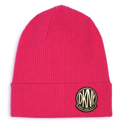 Bonnet en tricot avec revers DKNY