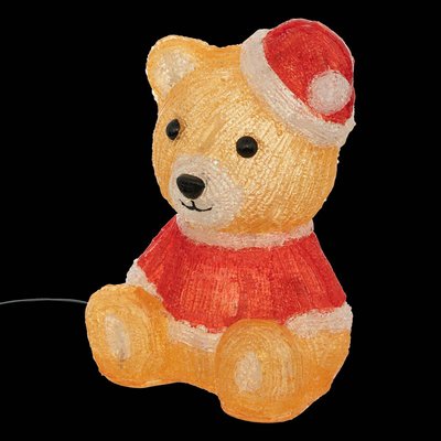 Ours lumineux d extérieur H24cm 28 LED blanc froid à panneau solaire FEERIC LIGHTS & CHRISTMAS